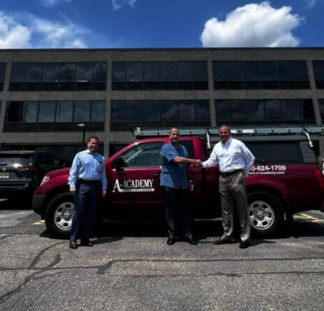 Vincent Fabricatore, Pat Porcella, and Dennis Cone at A-Academy acquisition