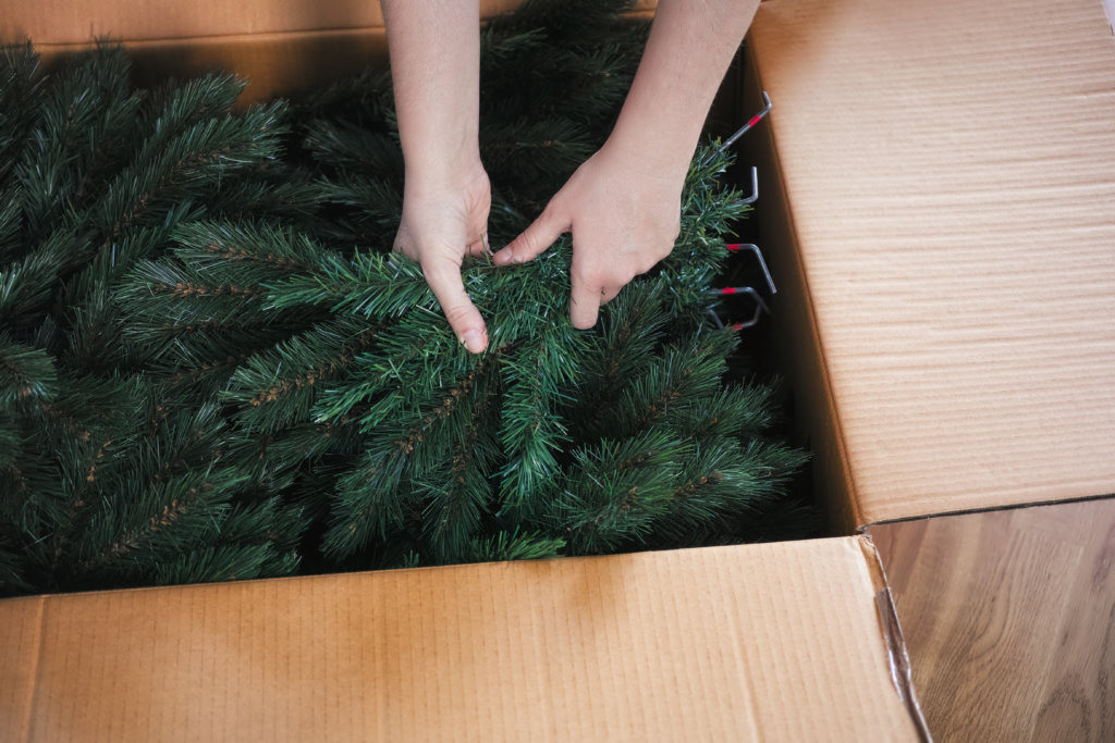 Getting an artificial tree out of a box