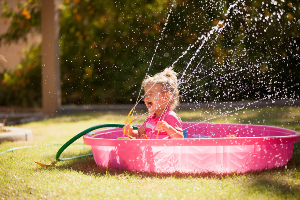 a baby pool or sprinklers can be a great budget summer fun idea